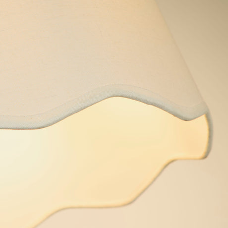 Searchlight Electric Evan Ivory Scallop Linen Shade 53103