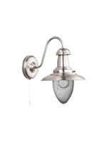 Searchlight Electric Fisherman II Wall Light - Satin Silver & Clear Seeded Glass 5331-1SS