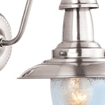 Searchlight Electric Fisherman II Wall Light - Satin Silver & Clear Seeded Glass 5331-1SS