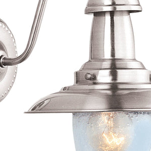 Searchlight Electric Fisherman II Wall Light - Satin Silver & Clear Seeded Glass 5331-1SS