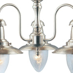 Searchlight Electric Fisherman II 3Lt Pendant - Satin Silver & Clear Seeded Glass 5333-3SS