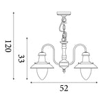 Searchlight Electric Fisherman II 3Lt Pendant - Satin Silver & Clear Seeded Glass 5333-3SS