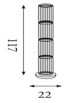 Searchlight Electric Circolo Cage Floor Lamp - Black Metal & White Silicon 54211-1BK
