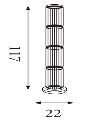 Searchlight Electric Circolo Cage Floor Lamp - Black Metal & White Silicon 54211-1BK