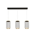 Circolo 3Lt Cage Bar Pendant - Black Metal & White Silicon