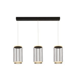 Circolo 3Lt Cage Bar Pendant - Black Metal & White Silicon