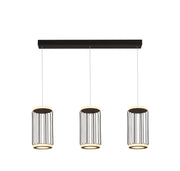 Circolo 3Lt Cage Bar Pendant - Black Metal & White Silicon
