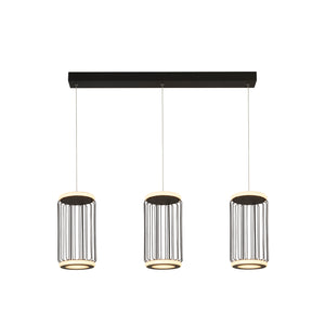 Circolo 3Lt Cage Bar Pendant - Black Metal & White Silicon