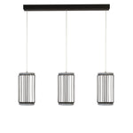 Searchlight Electric Circolo 3Lt Cage Bar Pendant - Black Metal & White Silicon 54212-3BK
