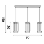 Searchlight Electric Circolo 3Lt Cage Bar Pendant - Black Metal & White Silicon 54212-3BK