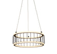 Circolo Cage Drum Pendant - Black Metal & White Silicon