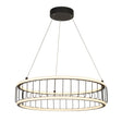 Circolo Cage Drum Pendant - Black Metal & White Silicon