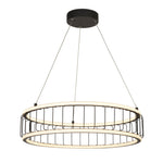 Circolo Cage Drum Pendant - Black Metal & White Silicon