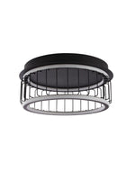 Searchlight Electric Circolo Cage Flush - Black Metal & White Silicon 54215-1BK