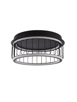 Searchlight Electric Circolo Cage Flush - Black Metal & White Silicon 54215-1BK