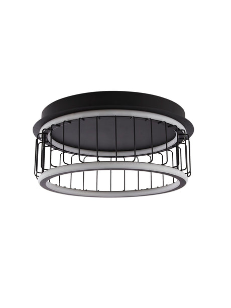 Searchlight Electric Circolo Cage Flush - Black Metal & White Silicon 54215-1BK