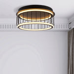 Searchlight Electric Circolo Cage Flush - Black Metal & White Silicon 54215-1BK