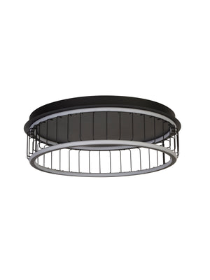 Searchlight Electric Circolo Cage Flush - Black Metal & White Silicon 54216-1BK
