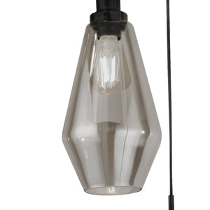Searchlight Electric Mia 3Lt Multi-Drop Pendant  - Black Metal & Smoked Glass 5423-3BK
