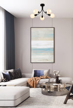 Searchlight Electric Nova 5Lt Ceiling Lamp, Black Metal with Frosted Glass Shade 54715-5BK