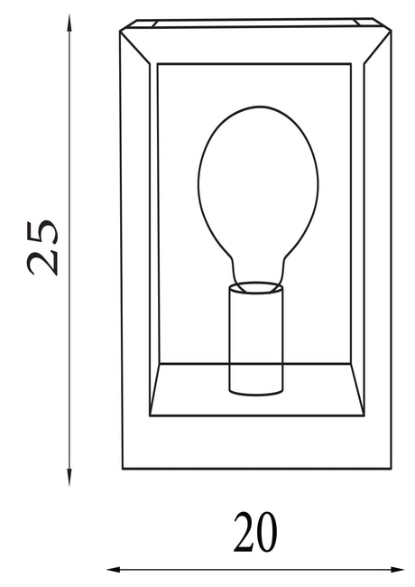 Searchlight Electric Square  Table Lamp  - Natural Wood & Black Metal 54742-1NA