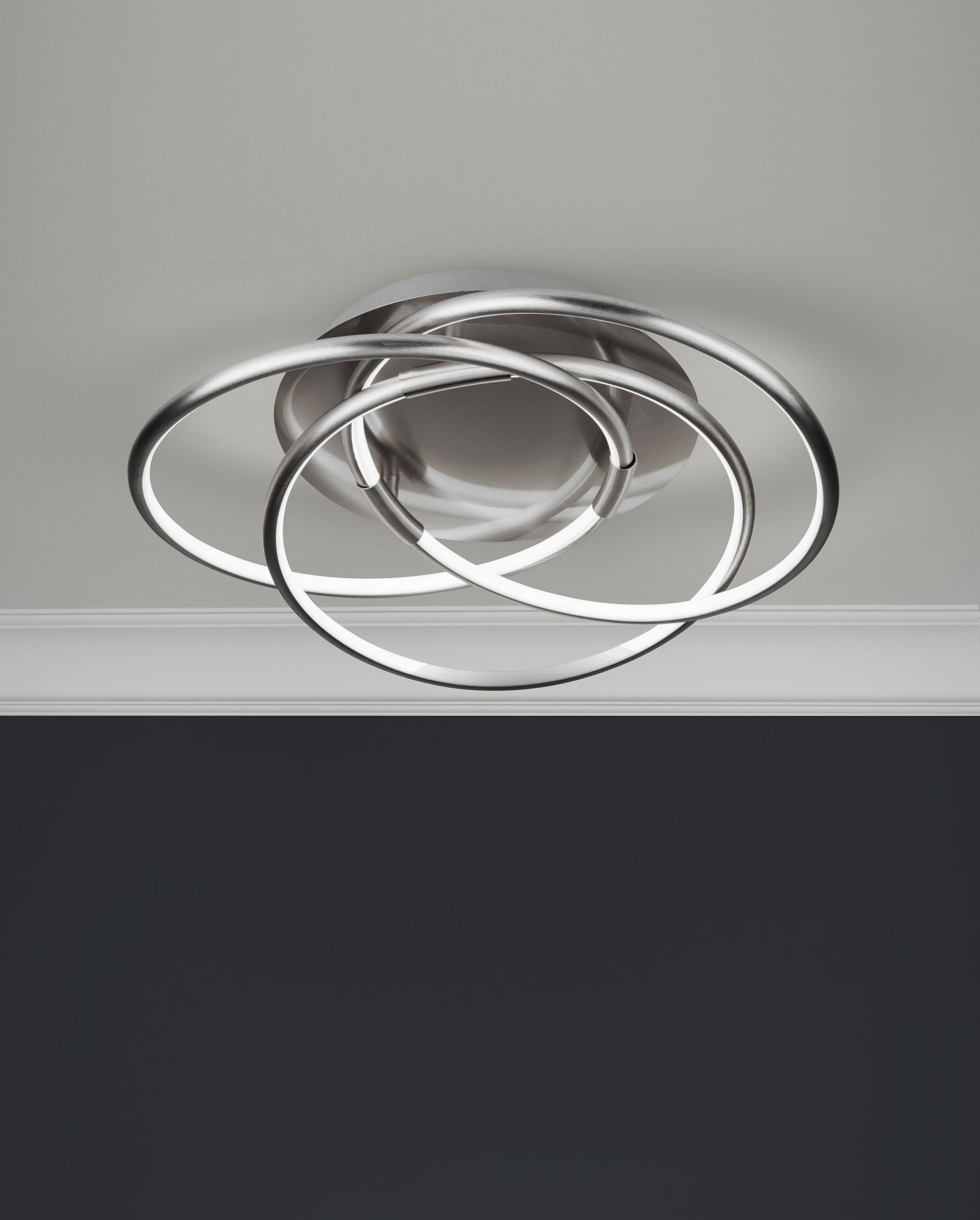 Searchlight Electric Magic LED Flush - Satin Silver 5501SS