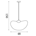 Searchlight Electric Ripple 1Lt Pendant, Black Metal, Felt 55103BK