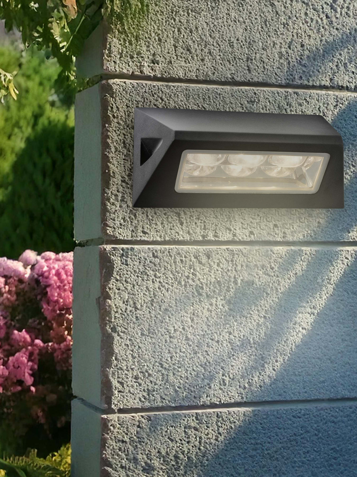 Searchlight Electric Peru LED Outdoor Wall Light  -  Black & Glass Diffuser,IP44 5513BK