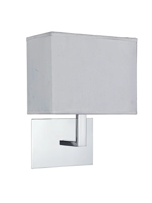 Searchlight Electric Hotel  Wall Light  - Chrome Metal & White Fabric Shade 5519CC