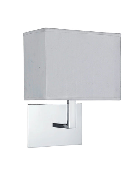 Searchlight Electric Hotel  Wall Light  - Chrome Metal & White Fabric Shade 5519CC