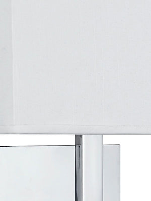 Searchlight Electric Hotel  Wall Light  - Chrome Metal & White Fabric Shade 5519CC