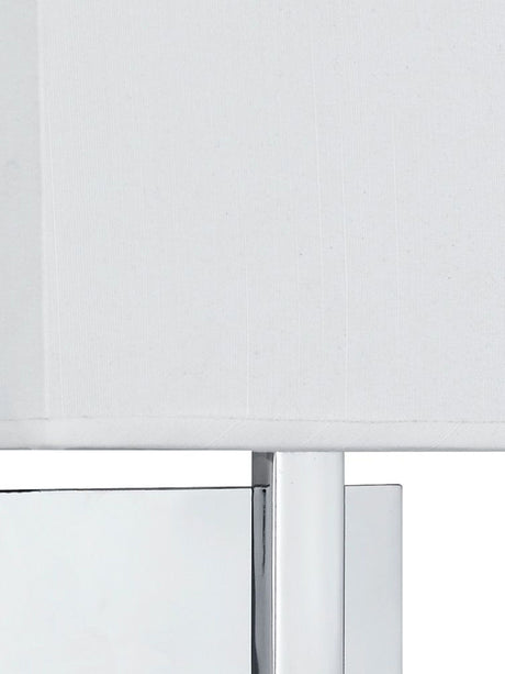 Searchlight Electric Hotel  Wall Light  - Chrome Metal & White Fabric Shade 5519CC