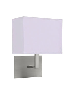Searchlight Electric Hotel  Wall Light  - Satin Silver Metal & White Fabric Shade 5519SS