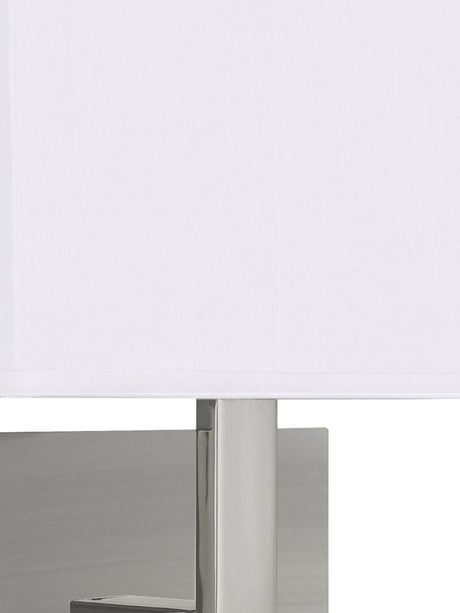 Searchlight Electric Hotel  Wall Light  - Satin Silver Metal & White Fabric Shade 5519SS