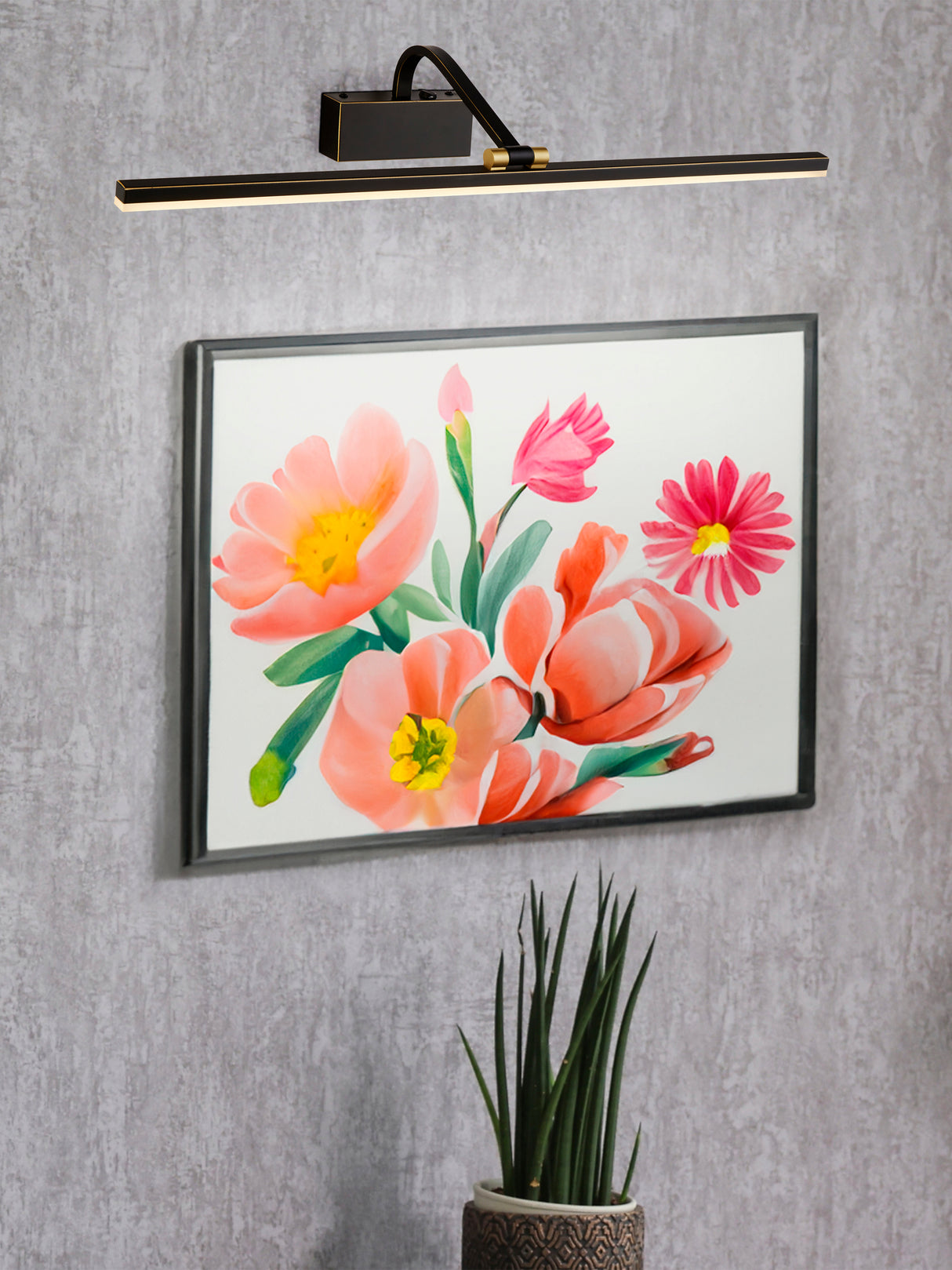 Searchlight Electric Bilbao  Picture Light - Black & Brushed Gold Metal 5551-70BG