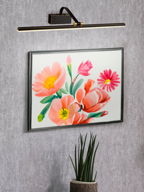 Searchlight Electric Bilbao  Picture Light - Black & Brushed Gold Metal 5551-70BG