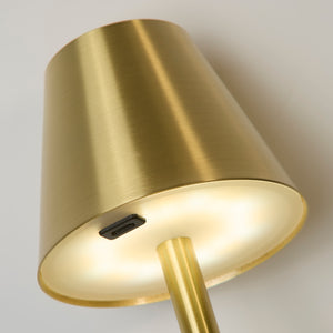 Searchlight Electric Tyler Rechargeable Table Lamp, Gold 55610GO