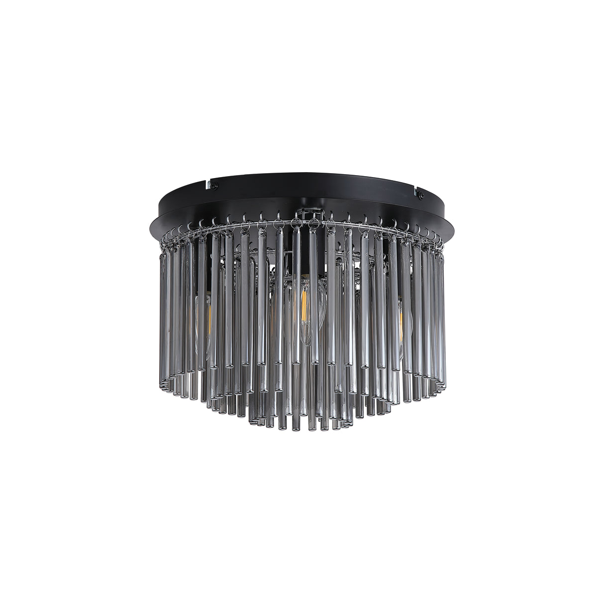 Searchlight Electric Swizzle 5Lt Flush, Matt Black Metal with Smoked Rods 55620-320SM