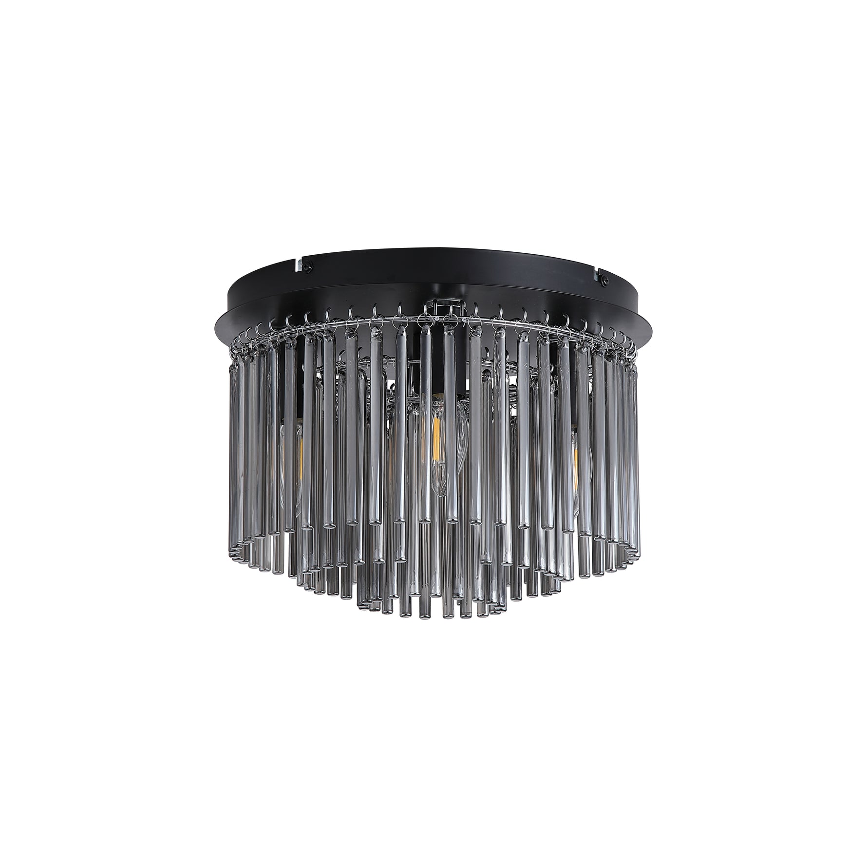 Searchlight Electric Swizzle 5Lt Flush, Matt Black Metal with Smoked Rods 55620-320SM