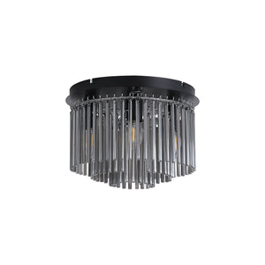 Searchlight Electric Swizzle 5Lt Flush, Matt Black Metal with Smoked Rods 55620-320SM