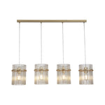 Swizzle 4Lt Bar Pendant,  Gold Metal with Champagne Rods