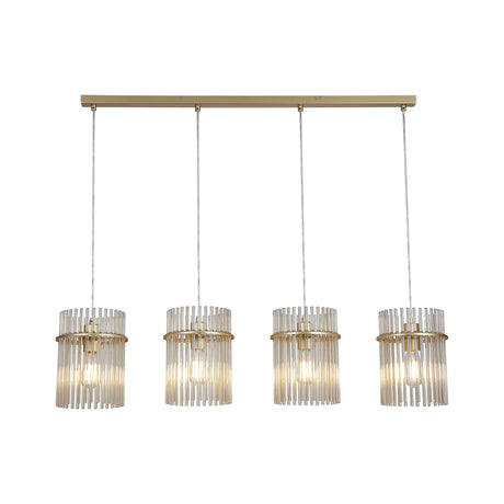 Swizzle 4Lt Bar Pendant,  Gold Metal with Champagne Rods