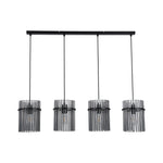 Searchlight Electric Swizzle 4Lt Bar Pendant, Matt Black Metal with Smoked Rods 55620-4SM