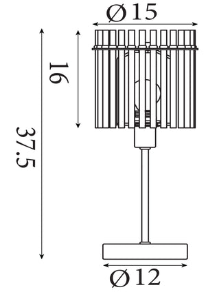 Searchlight Electric Swizzle 1Lt Table Lamp, Matt Black Metal with Smoked Rods 55622SM
