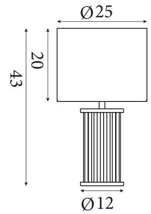 Searchlight Electric Swizzle 1Lt Table Lamp, Gold Metal and White Shade 55623CP