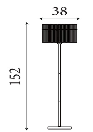 Searchlight Electric Swizzle 1Lt Floor Lamp, Gold Metal with Champagne Rods 55626CP