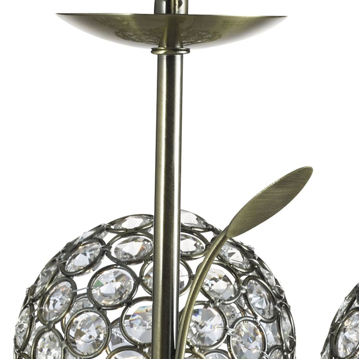 Searchlight Electric Bellis Ii 9Lt Pendant - Antique Brass & Clear Crystal Beads 5579-9AB