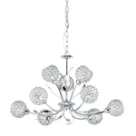 Bellis II 9Lt Pendant - Chrome & Clear Glass
