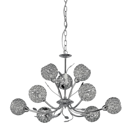 Searchlight Electric Bellis II 9Lt Pendant - Chrome & Clear Glass 5579-9CC