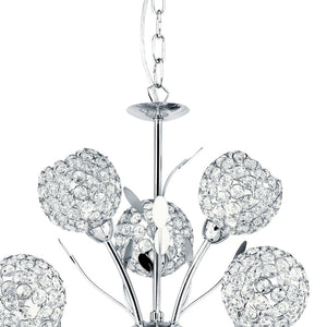 Searchlight Electric Bellis II 9Lt Pendant - Chrome & Clear Glass 5579-9CC